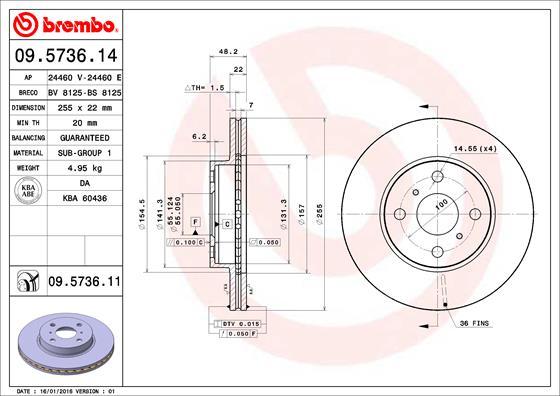 

Тормозной диск brembo 09573614