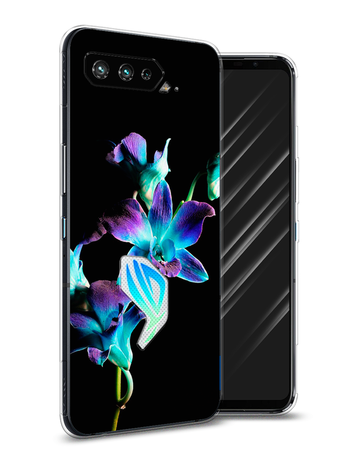 

Чехол Awog на Asus ROG Phone 5 "Синий цветок для черном", Черный;голубой, 44250-8