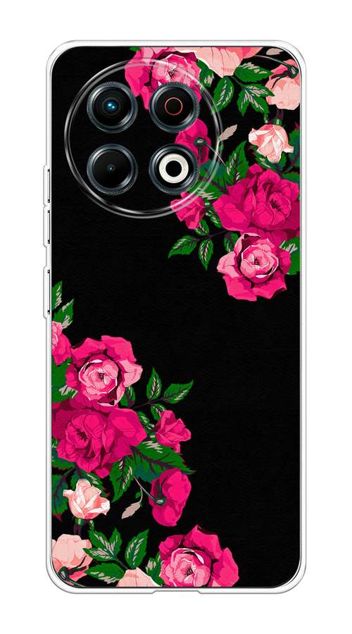 

Чехол на Tecno Spark 30 Pro "Розы фуксия", Черный;розовый;зеленый, 309850-1