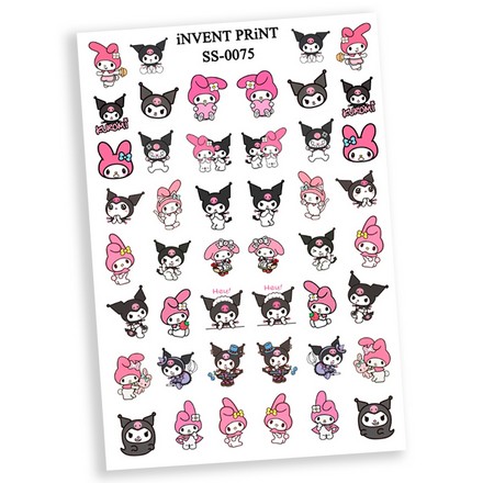 

Самоклеящийся слайдер-дизайн iNVENT PRiNT «Зайчики. Мультяшки. Kuromi. Куроми» №SS-75, №SS-75
