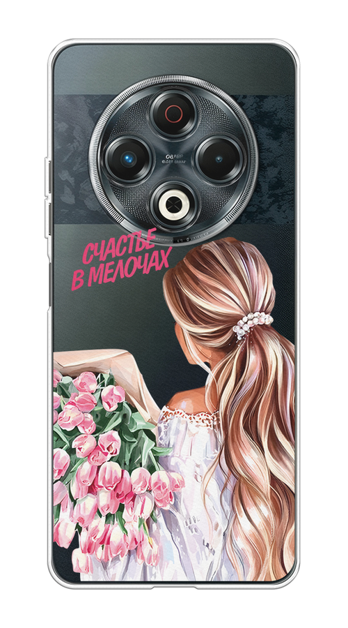 

Чехол на Tecno Spark 30 "Простые радости", Прозрачный;розовый;белый;бежевый, 309150-1