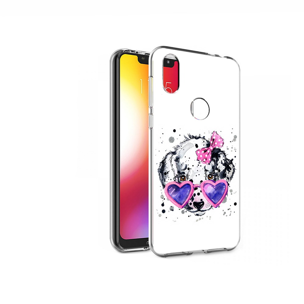 

Чехол MyPads Tocco для Motorola One долматинец в очках (PT126881.369.337), Прозрачный, Tocco
