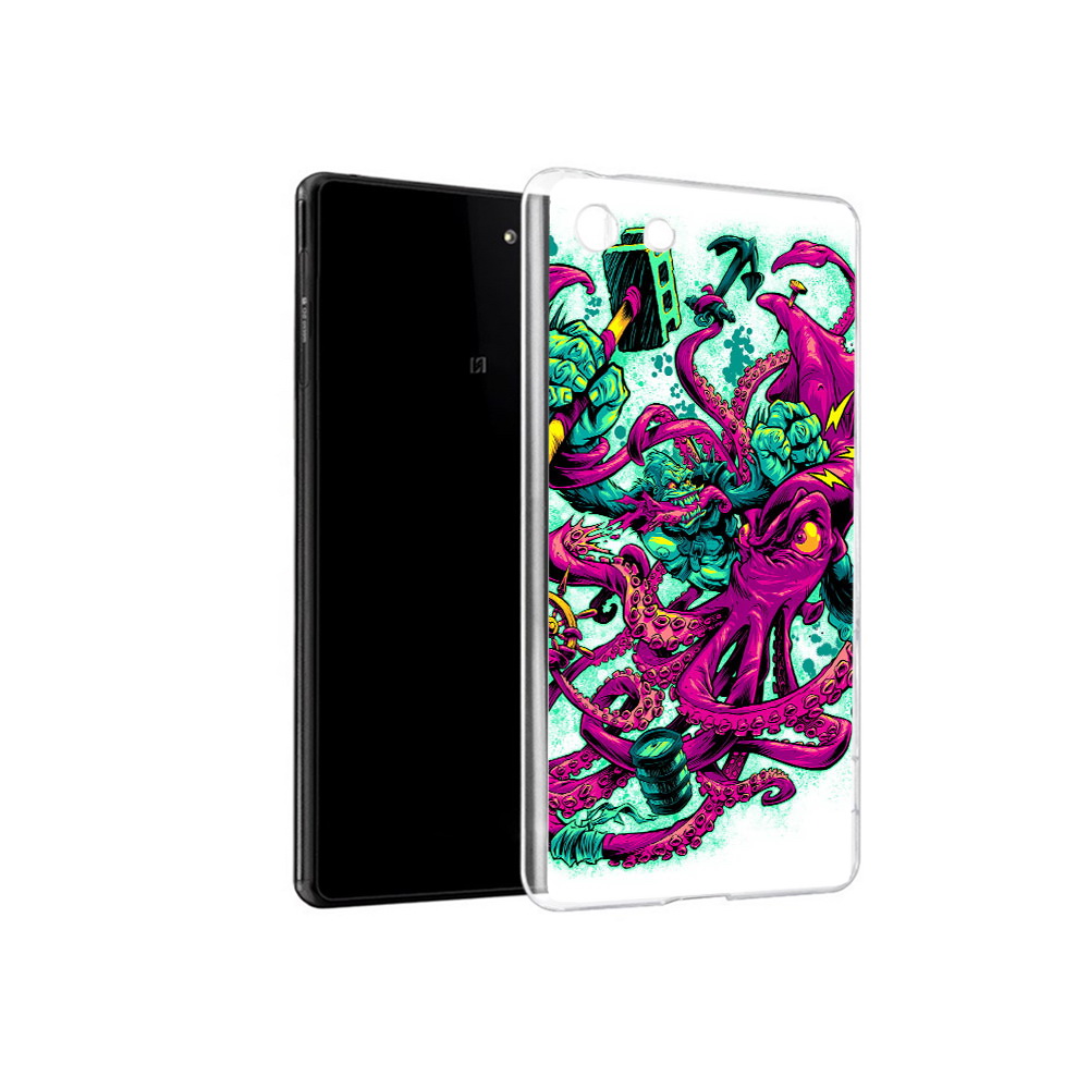

Чехол MyPads Tocco для Sony Xperia M5 фиолетовый кракен (PT16167.241.657), Прозрачный, Tocco