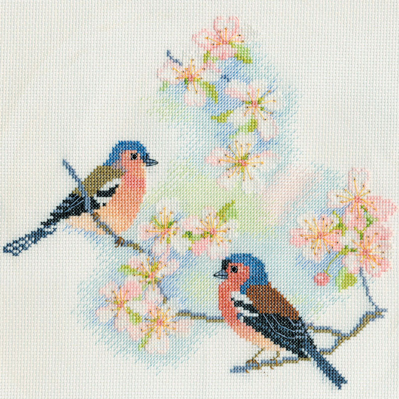 фото Набор для вышивания derwentwater designs "chaffinches & blossoms", арт.bb02