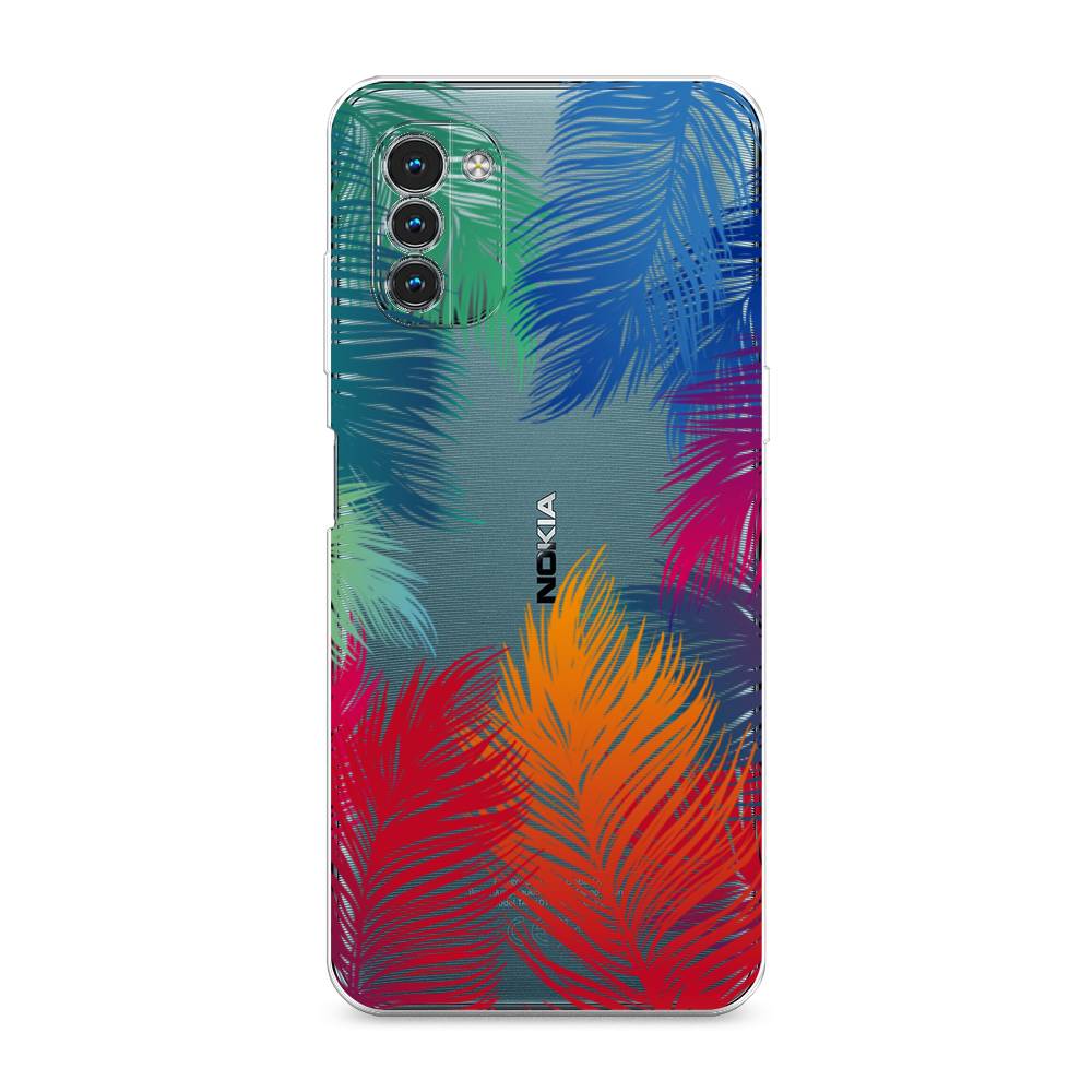 фото Силиконовый чехол "рамка из перьев" на nokia g11 awog