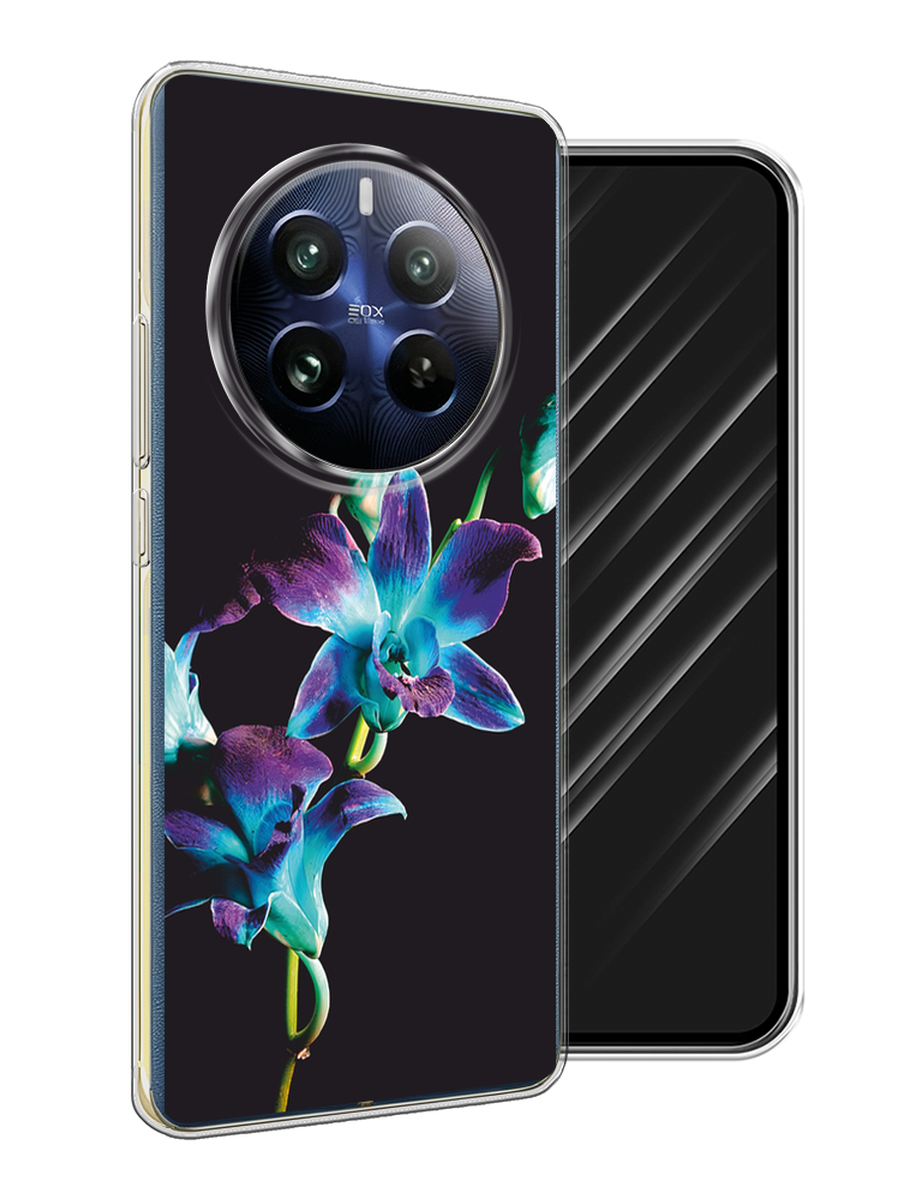 

Чехол Awog на Realme 12 Pro "Синий цветок на черном", Черный;голубой;синий, 2516150-1