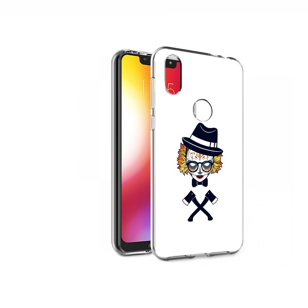 

Чехол MyPads Tocco для Motorola One девушка в маске с топорами рисунок (PT126881.369.304), Прозрачный, Tocco
