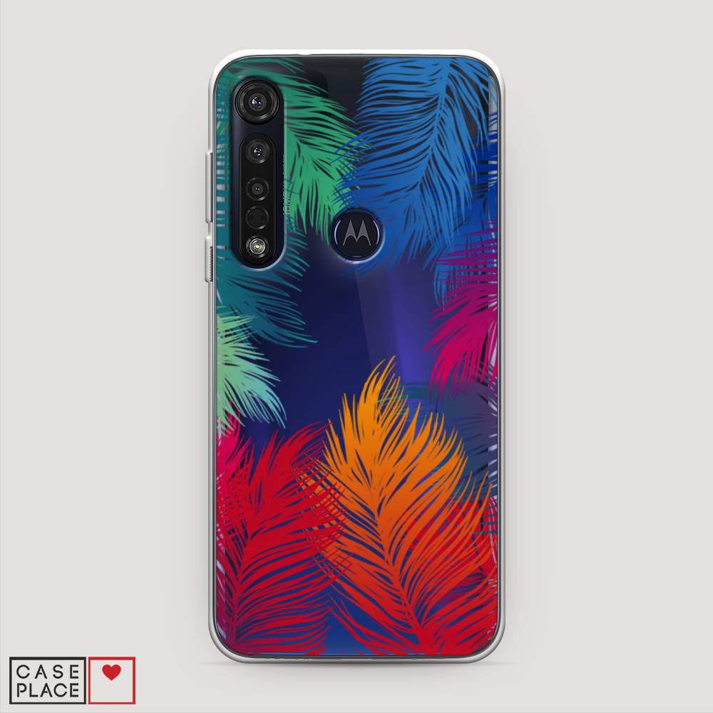 

Чехол Awog на Motorola Moto G8 Plus "Рамка из перьев", Разноцветный, 241450-4
