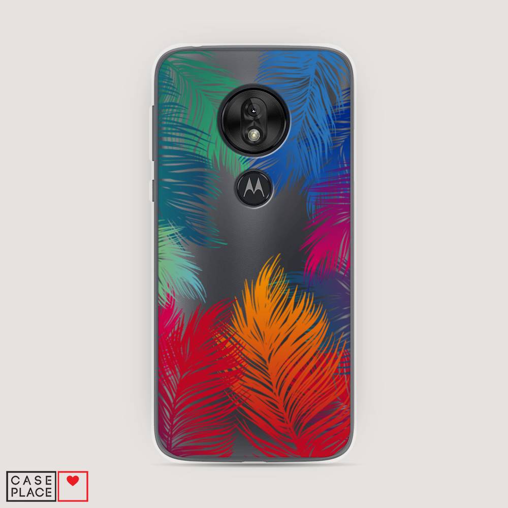 

Чехол Awog на Motorola Moto G7 Play / Моторола Мото G7 Плэй "Рамка из перьев", Разноцветный, 241250-4