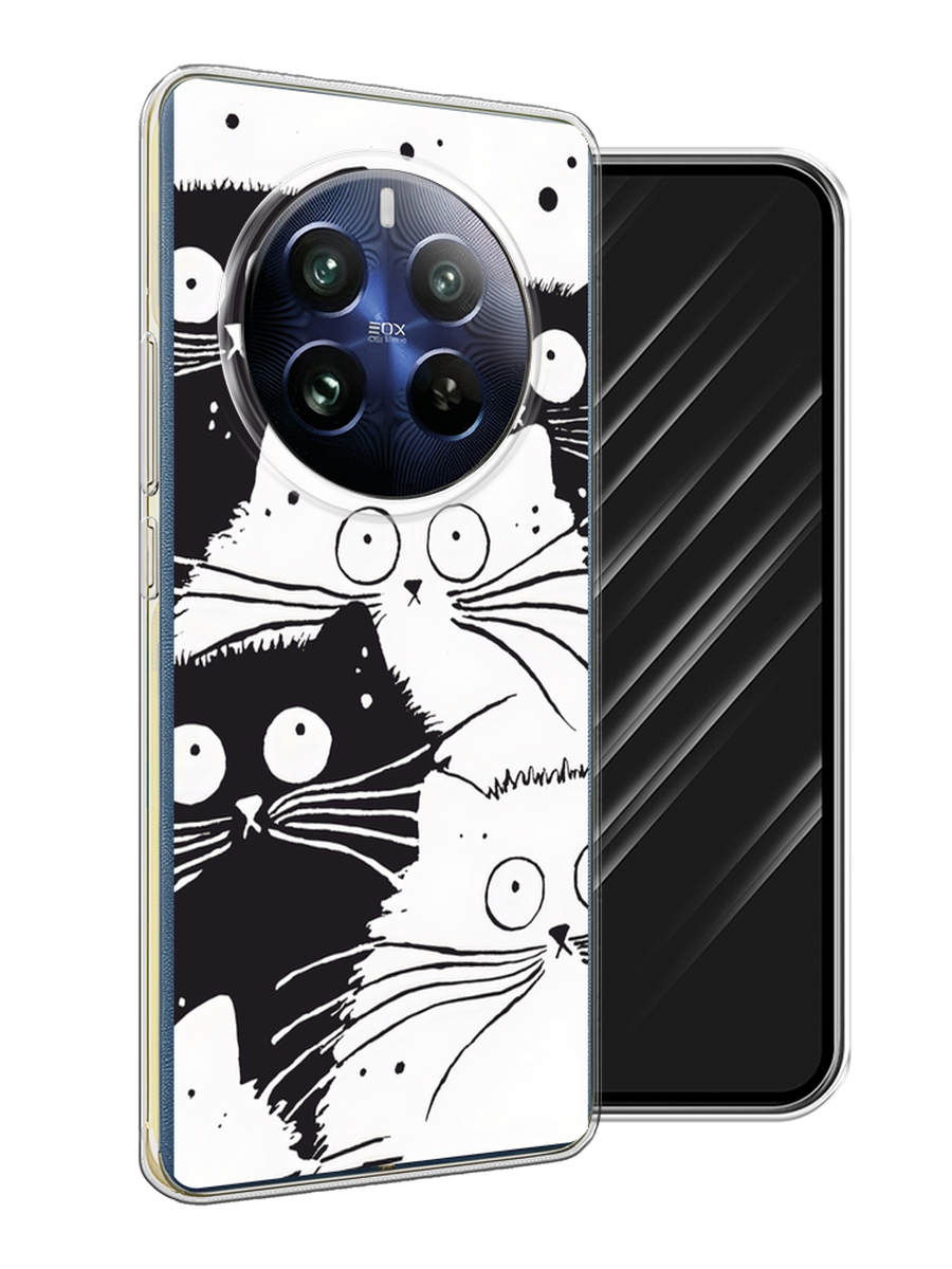 

Чехол Awog на Realme 12 Pro "Коты черно-белые", Черный;белый, 2516150-1