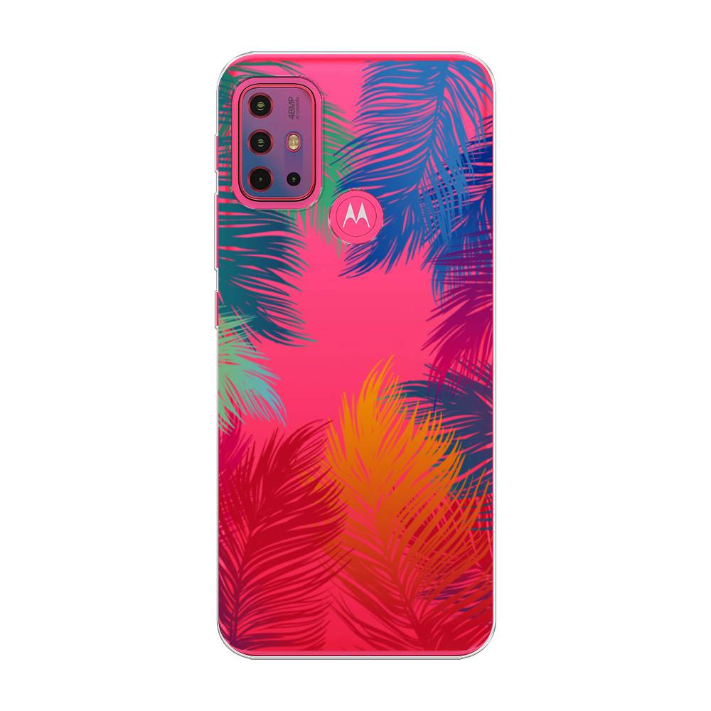 фото Силиконовый чехол "рамка из перьев" на motorola moto g20 awog