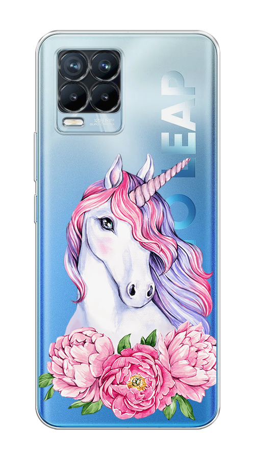 

Чехол на Oppo Realme 8/8 Pro "Единорог с пионами", Розовый;белый;зеленый, 255450-1