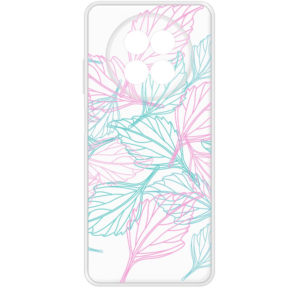 

Чехол-накладка Krutoff Clear Case Листья паттерн для Realme 13+ 5G, Прозрачный