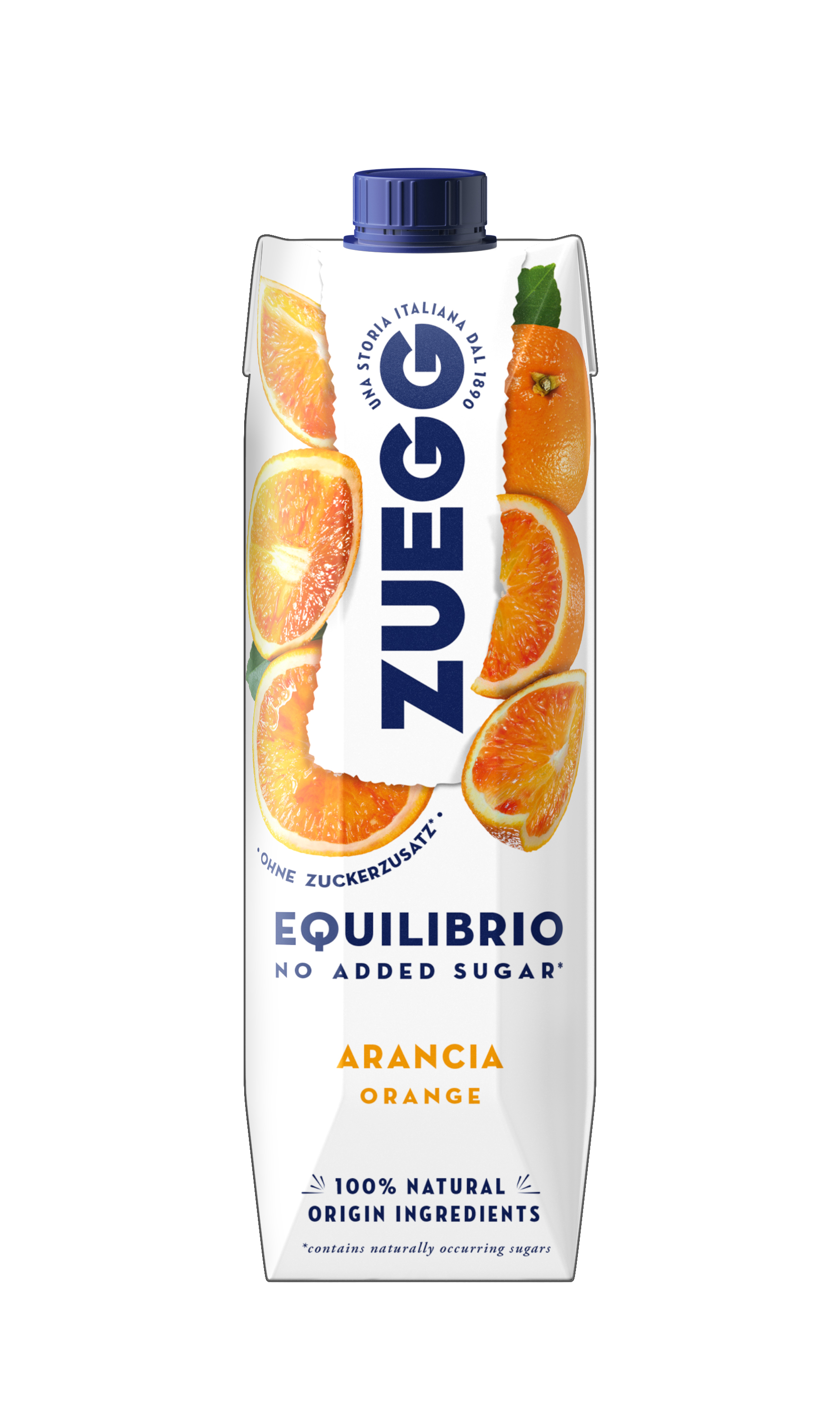 Напиток Zuegg сокосодержащий, без сахара, апельсиновый, 1 л