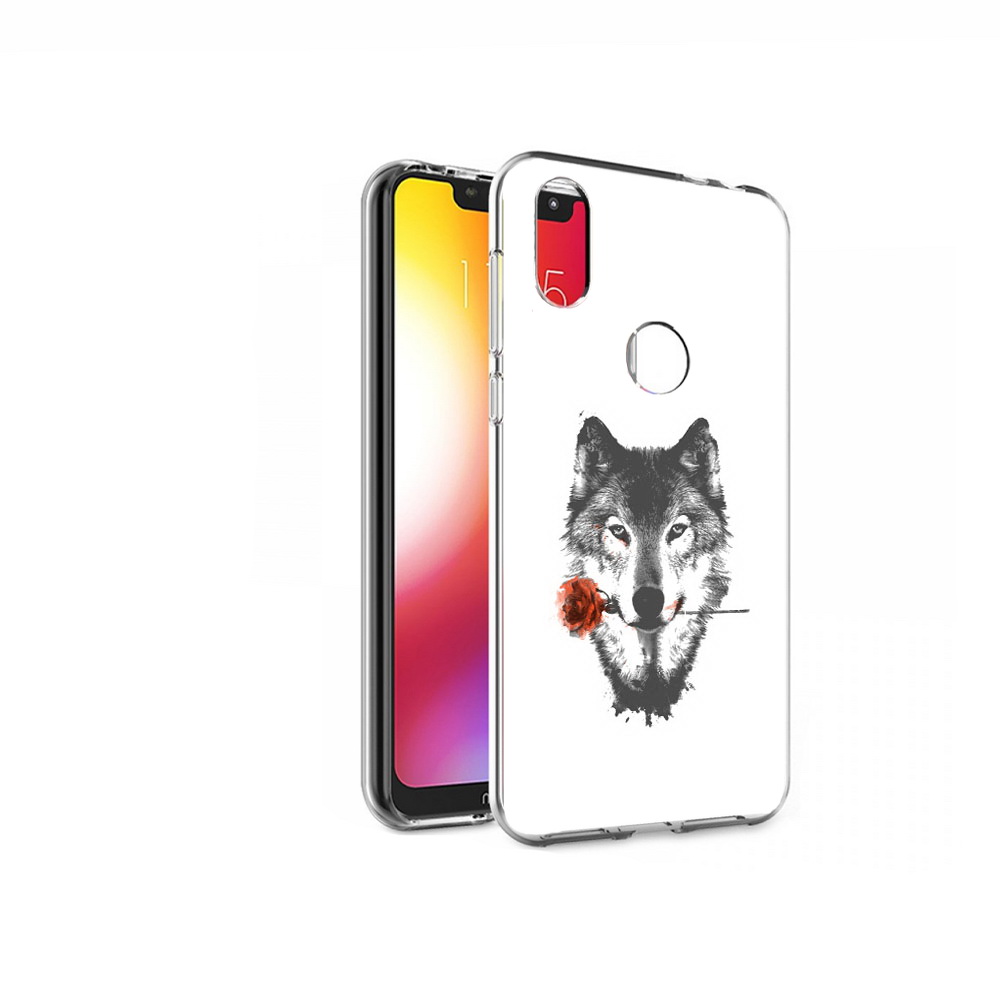 

Чехол MyPads Tocco для Motorola One волк с розой (PT126881.369.270), Прозрачный, Tocco