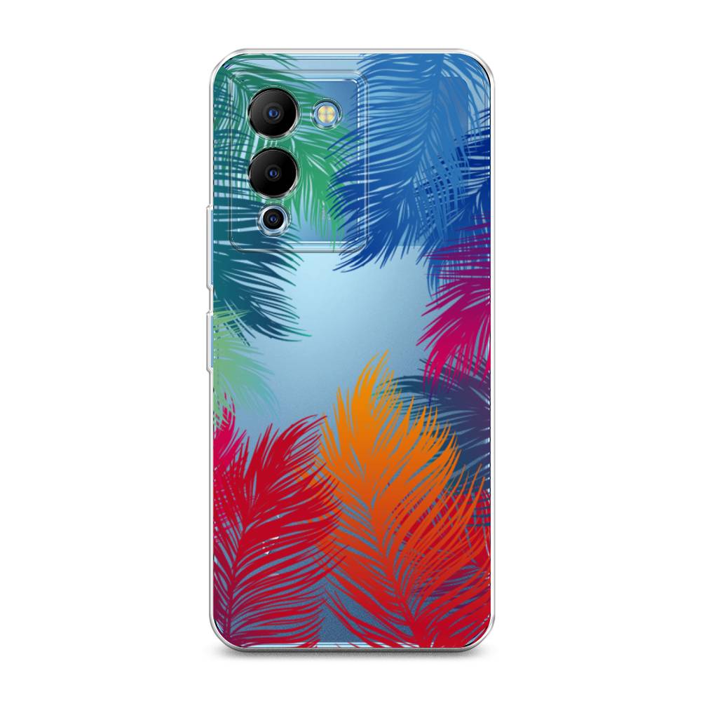 фото Силиконовый чехол "рамка из перьев" на infinix note 12 g96 awog