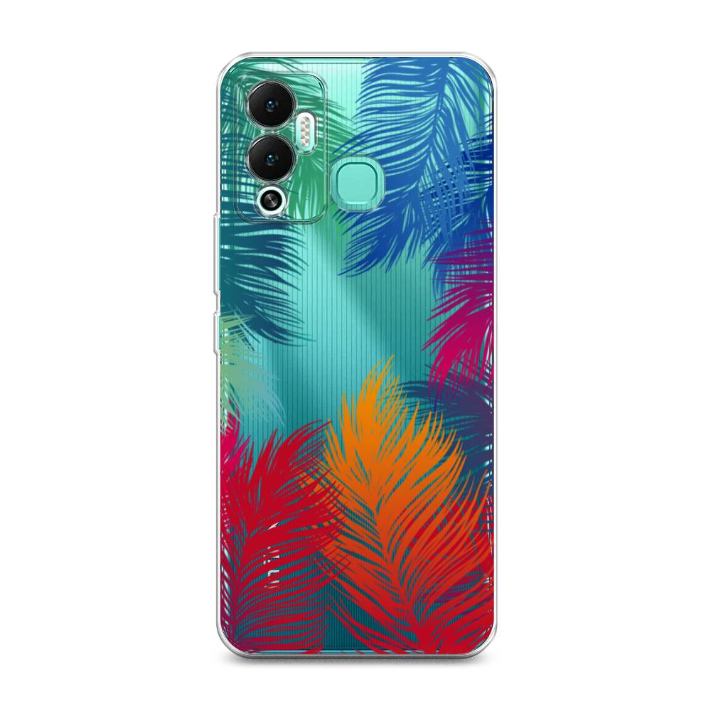 фото Силиконовый чехол "рамка из перьев" на infinix hot 12 play awog