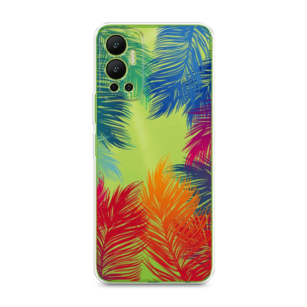 фото Силиконовый чехол "рамка из перьев" на infinix hot 12 awog