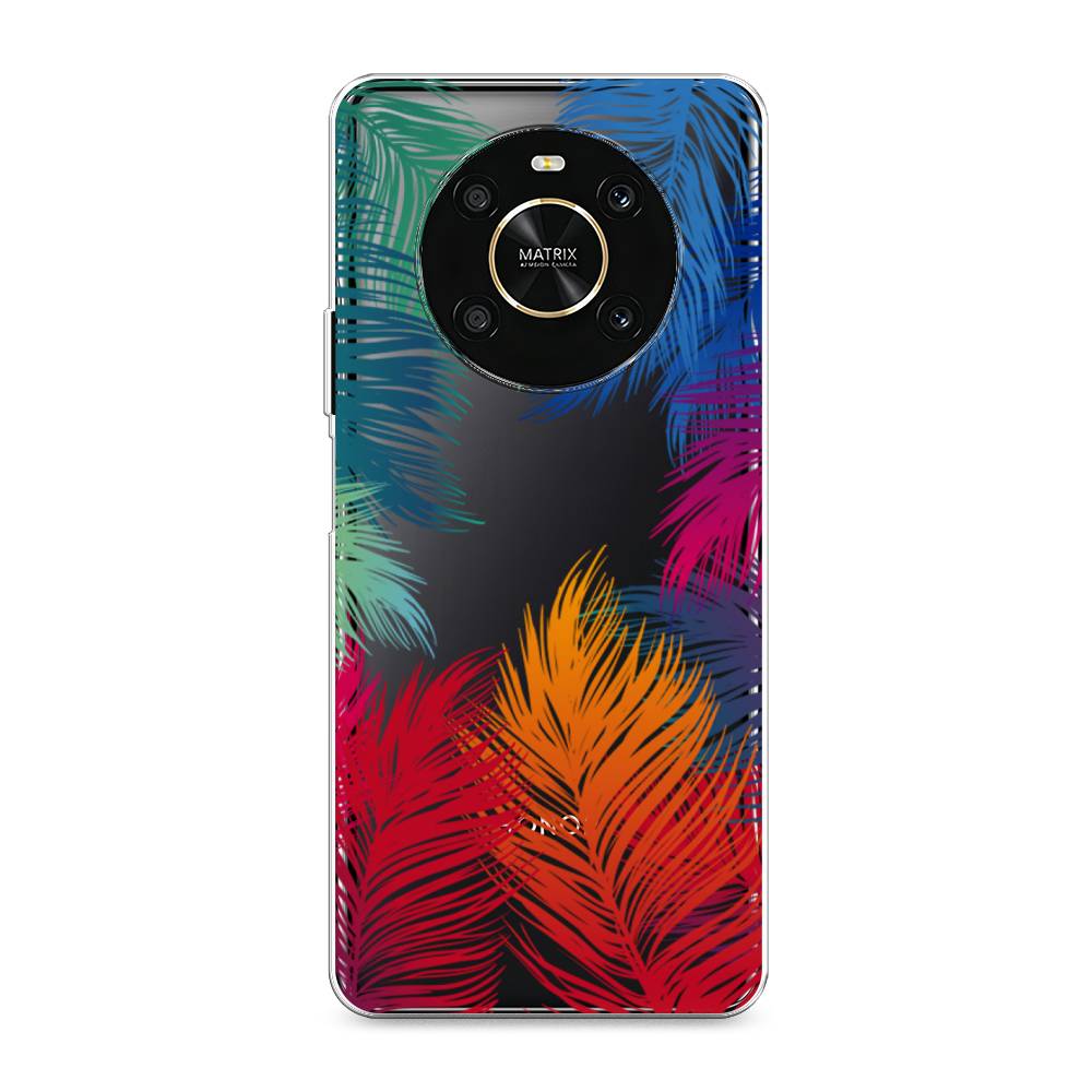 фото Силиконовый чехол "рамка из перьев" на honor x9 awog