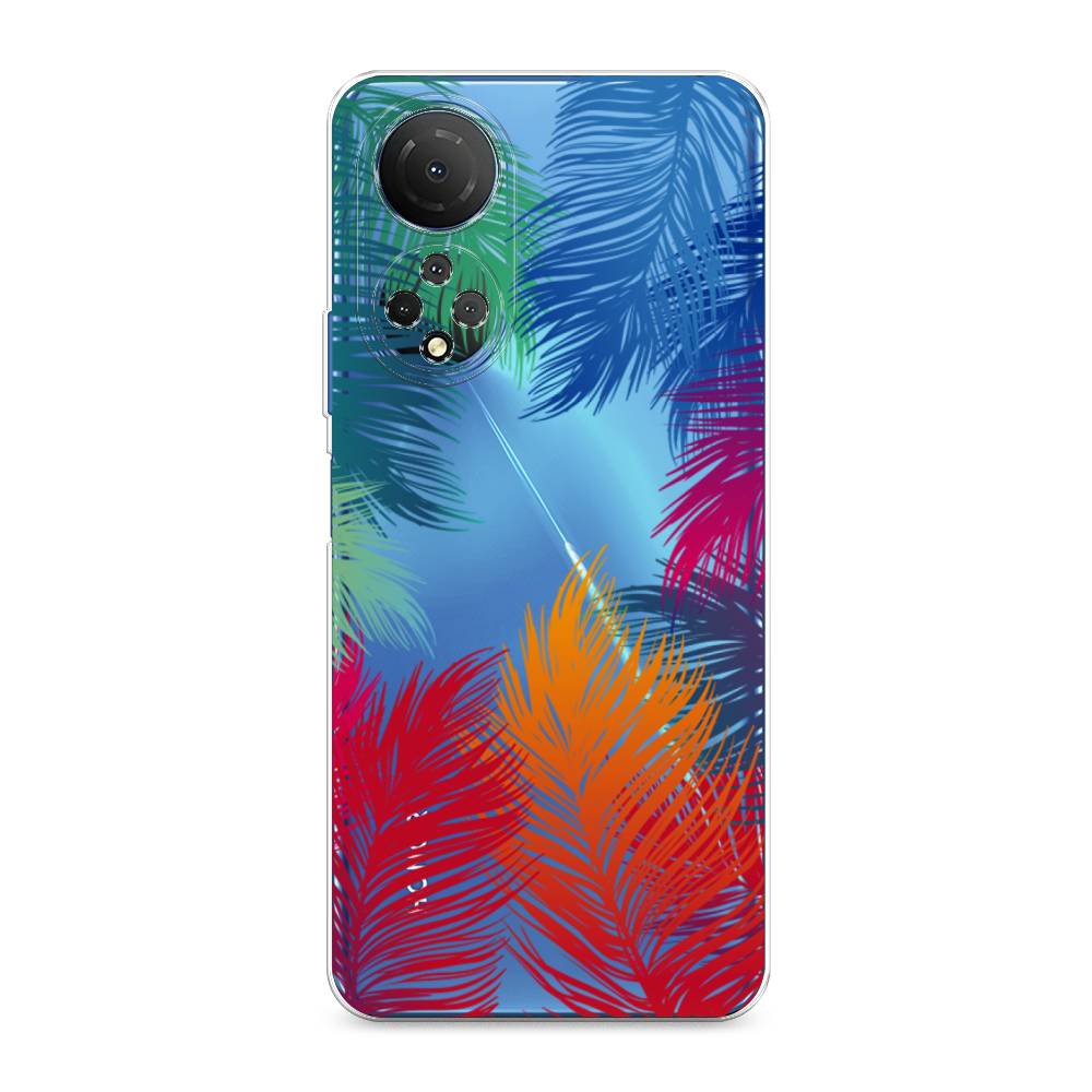 фото Силиконовый чехол "рамка из перьев" на honor x7 awog