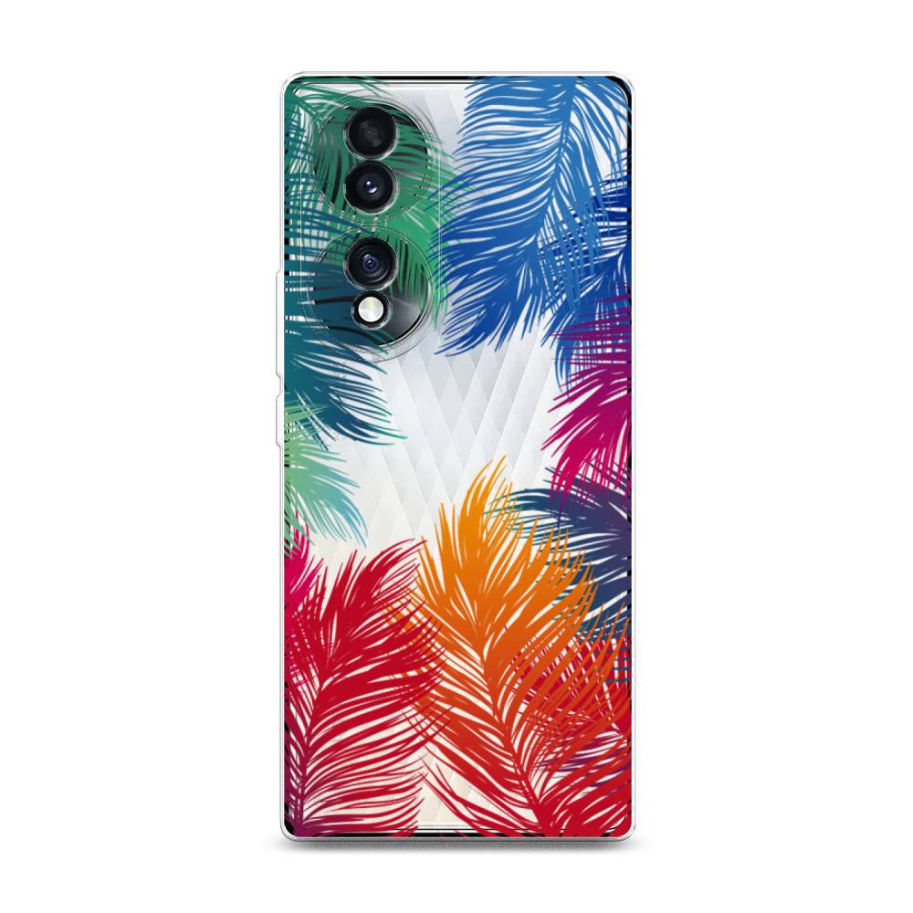 

Чехол Awog на Honor 70 "Рамка из перьев", Разноцветный, 6108250-4