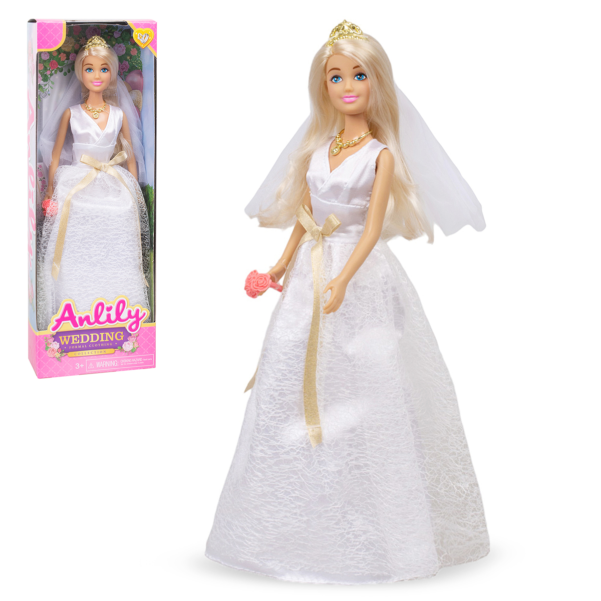 Кукла Tongde Невеста с аксессуарами в белом платье 98033 кукла классическая любимая подружка в платье с аксессуарами