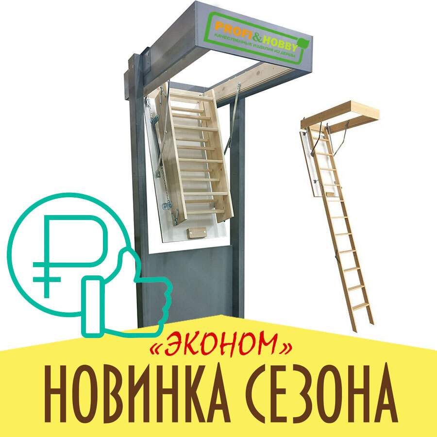 Лестница чердачная с люком Profi&Hobby 120х60