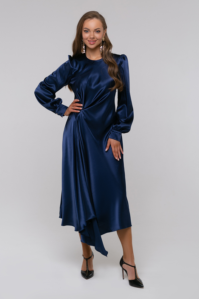 Платье женское Петербургский Швейный Дом 1432-2 синее 46 RU