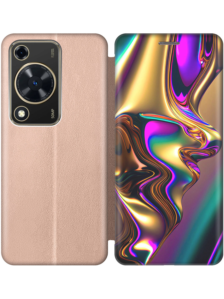 

Чехол-книжка на Huawei nova Y72 с принтом "Золотистая абстракция" золотой, Золотистый;фиолетовый, 785977831