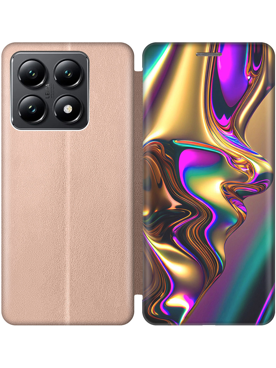 

Чехол-книжка на Xiaomi 14T с принтом "Золотистая абстракция" золотой, Золотистый;фиолетовый, 785978431