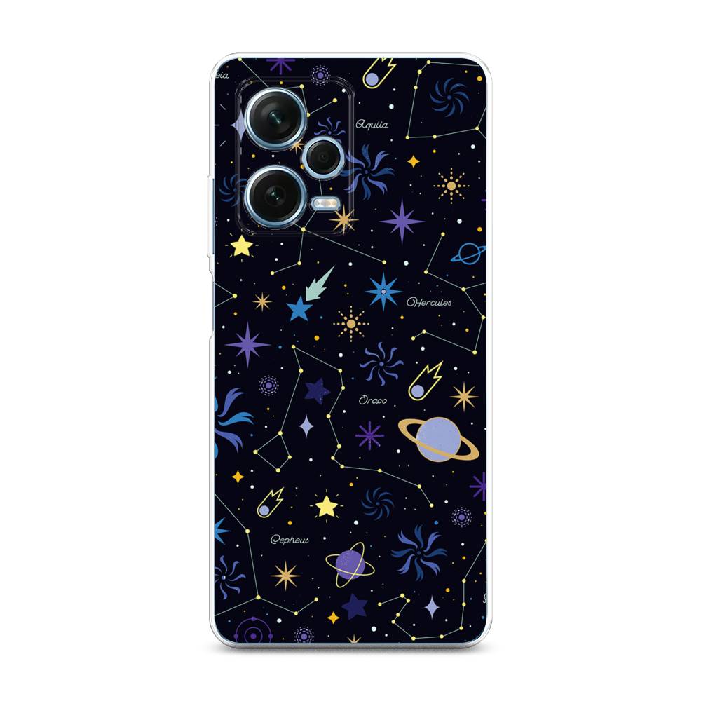 

Чехол на Xiaomi Redmi Note 12 Pro Plus "Цветной космос", Желтый, 317150-1