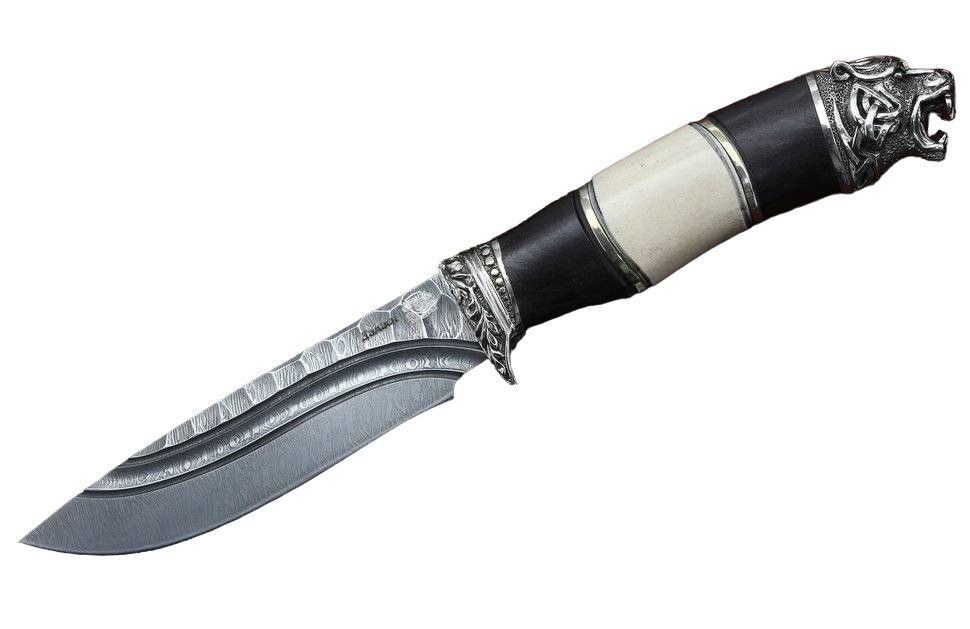 фото Мастерская сковородихина авторский нож ладья 2, клинок дамаск, рукоять литье, рог