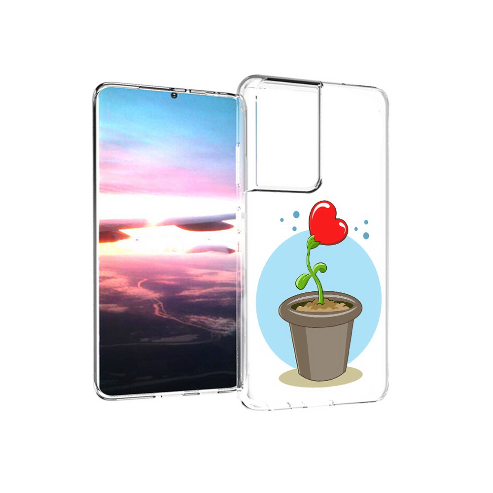 

Чехол MyPads Tocco для Samsung Galaxy S21 Ultra Растение любви 14 февраля, Прозрачный, Tocco