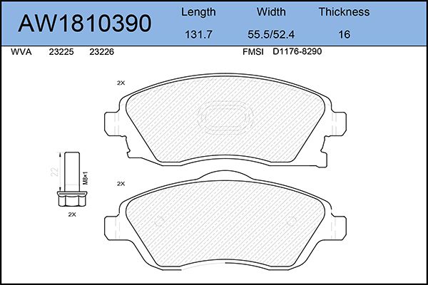 

Тормозные колодки AywiParts дисковые AW1810390