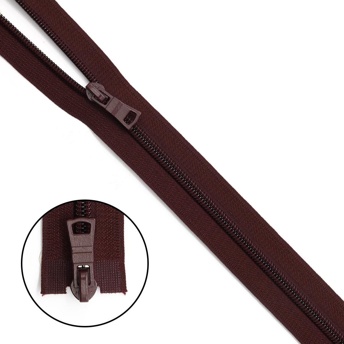 

Молния АЙРИС, витая, Т7, 85 см, 2 замка (864 тёмно-бордовый), 10 шт, Коричневый, 20485