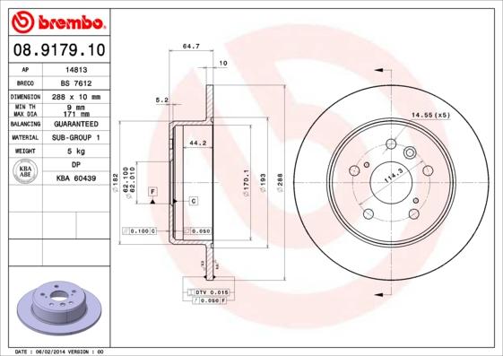 

Тормозной диск brembo 08917910