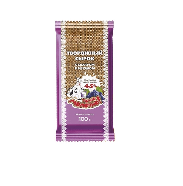

Сырок творожный Точно молочно! с сахаром и курагой 4,5% 100 г