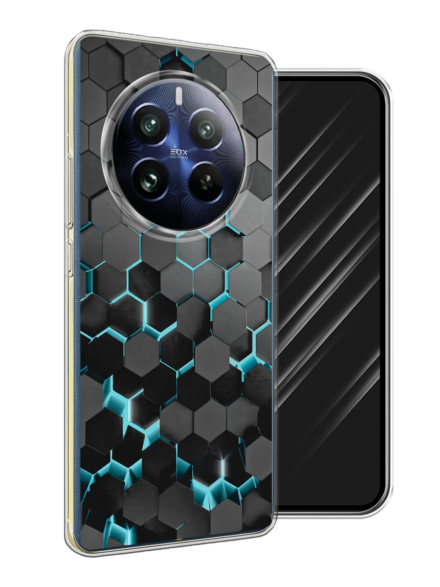 

Чехол Awog на Realme 12 Pro "Соты бирюзовые", Черный;бирюзовый;синий, 2516150-1