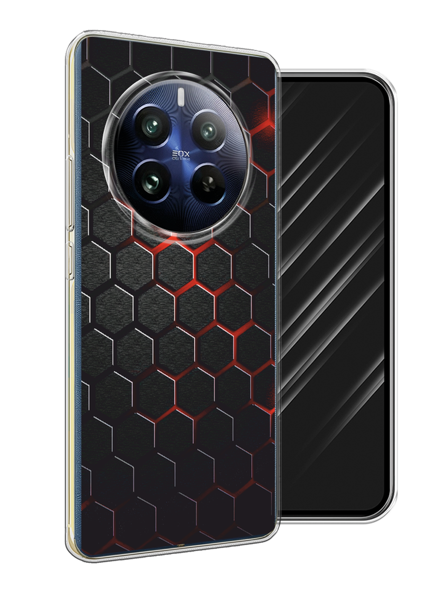 

Чехол Awog на Realme 12 Pro "Фон соты красные", Красный;черный, 2516150-1