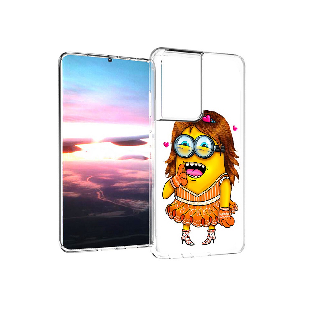 

Чехол MyPads Tocco для Samsung Galaxy S21 Ultra Миньон девочка (PT157307.497.116), Прозрачный, Tocco