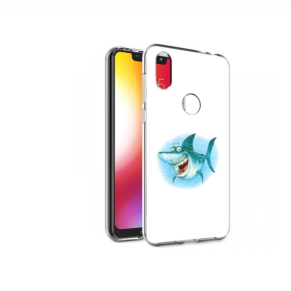 

Чехол MyPads Tocco для Motorola One веселая акула (PT126881.369.261), Прозрачный, Tocco