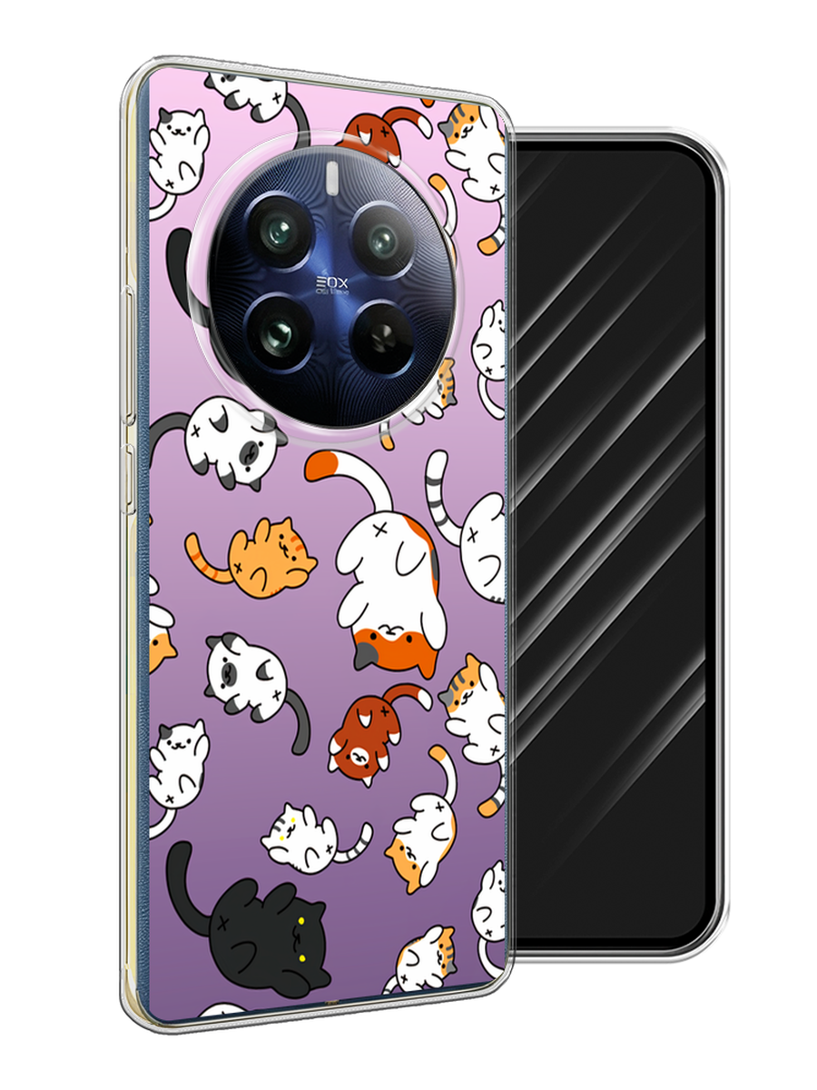 

Чехол Awog на Realme 12 Pro "Котопад", Фиолетовый;белый, 2516150-1