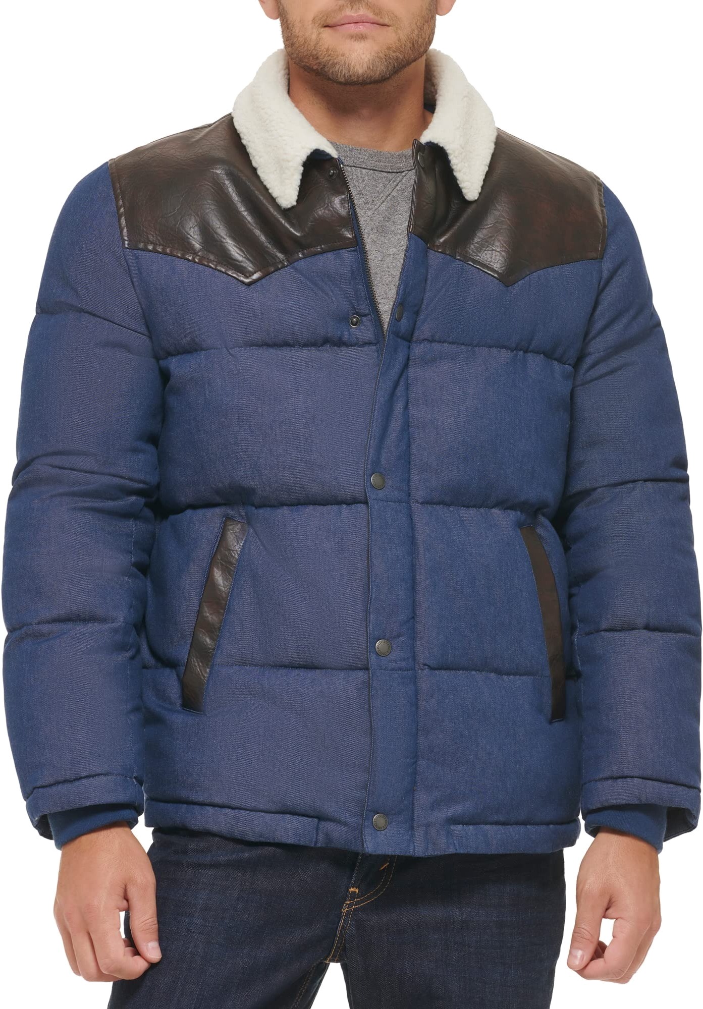 

Куртка мужская Levi's Men Out West Quilted Jacket синяя 2XL, Синий, Men Out West Quilted Jacket