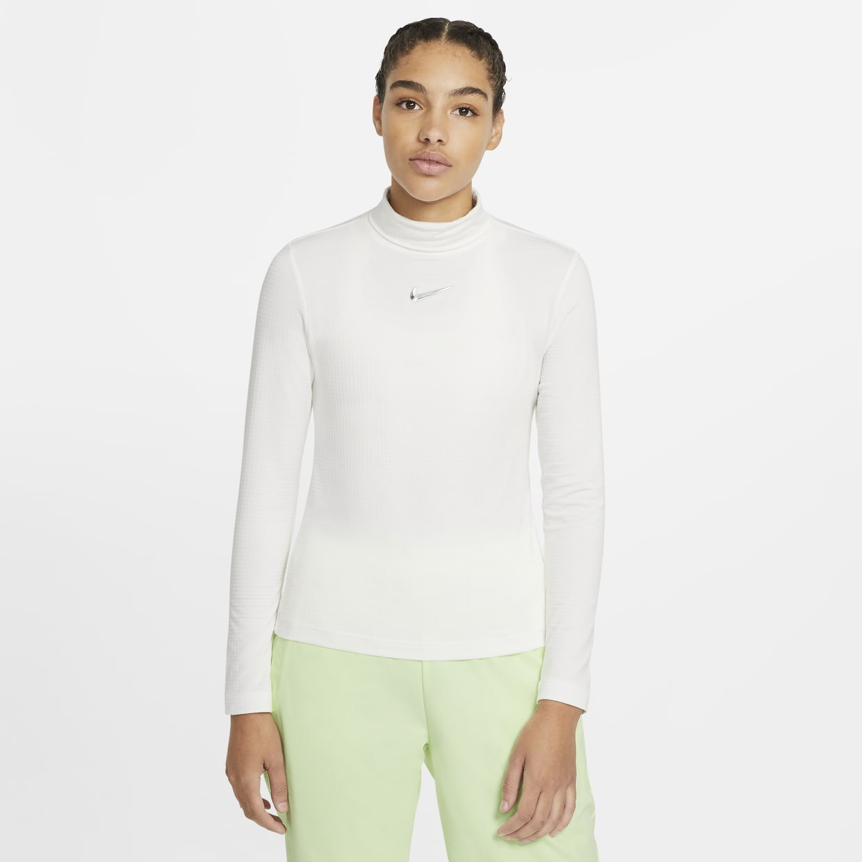 

Лонгслив женский Nike NIKE Swoosh Top Longsleeve Mock белый XS, NIKE Swoosh Top Longsleeve Mock