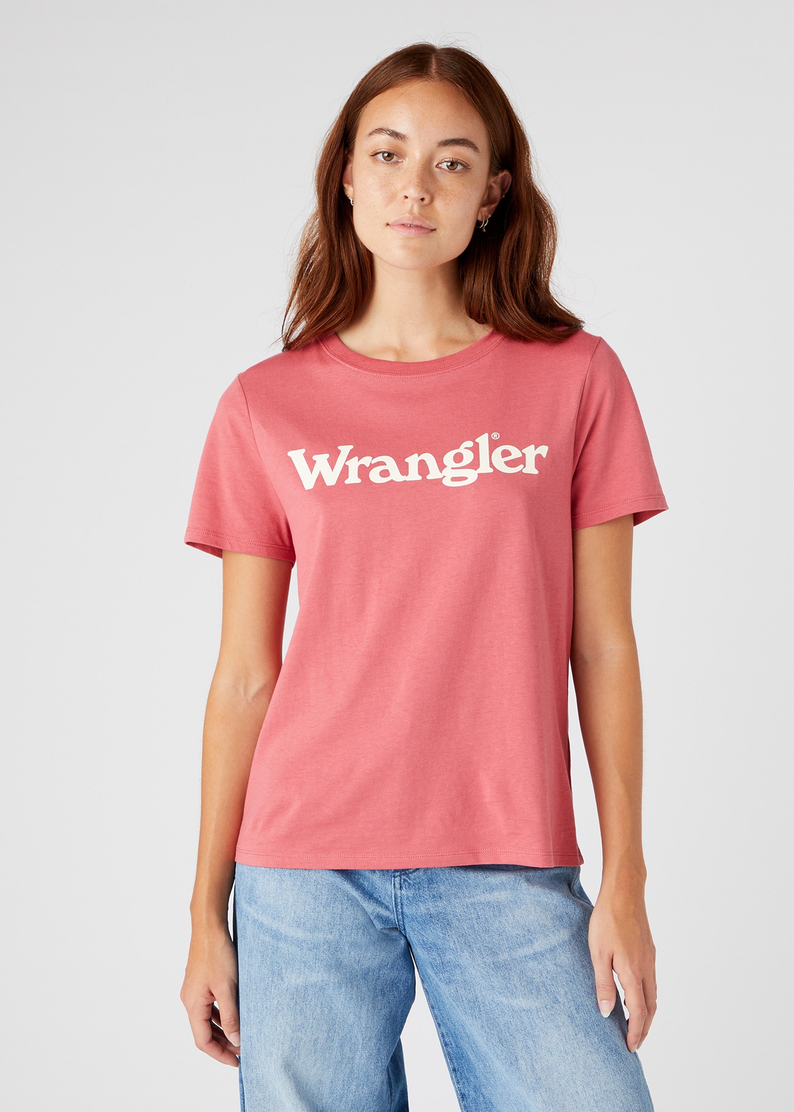 фото Футболка женская wrangler regular tee розовая xl