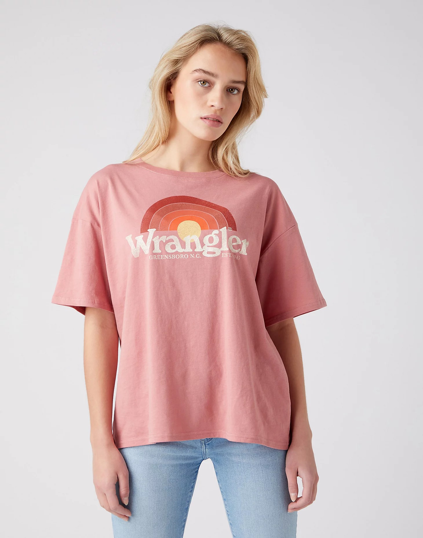 фото Футболка женская wrangler women girlfriend tee розовая xxl