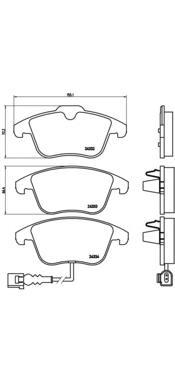 Р85112_=1219 21 [5N0698151] Колодки Дисковые П. Vw Тiguаn 1.4-2.0Тfsi/2.0Тdi 09.07> BREMBO