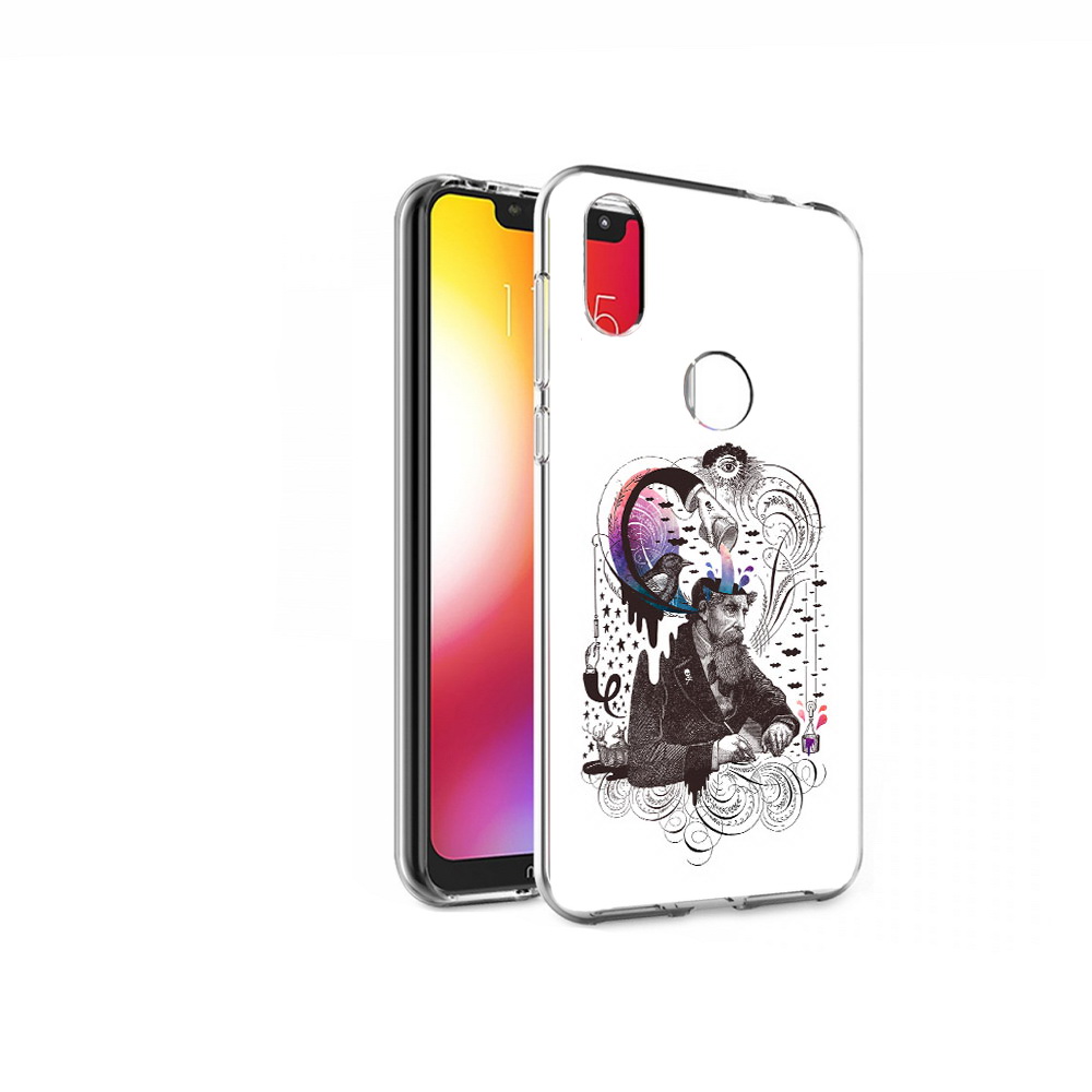 

Чехол MyPads Tocco для Motorola One абстракция думающий мужчина (PT126881.369.210), Прозрачный, Tocco