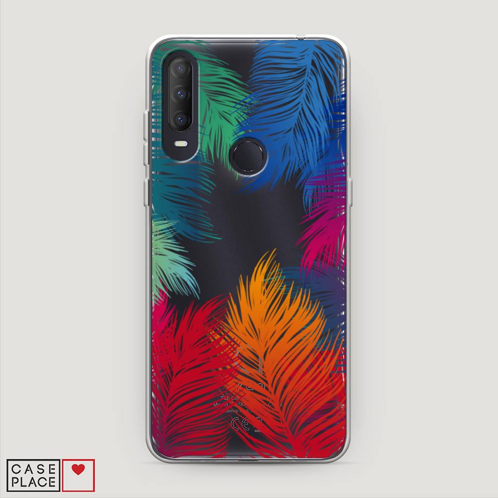 

Чехол Awog на Alcatel 1S (2020) / Алкатель 1S (2020) "Рамка из перьев", Разноцветный, 170850-4