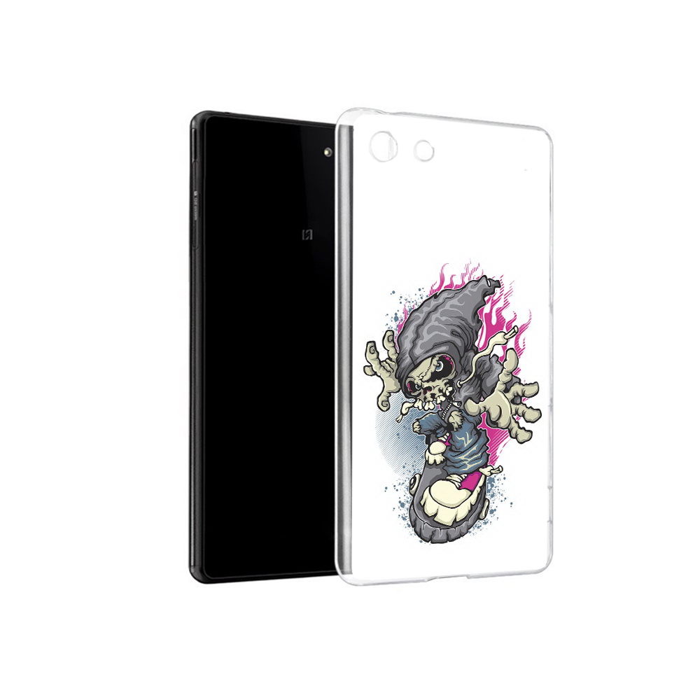 фото Чехол mypads tocco для sony xperia m5 нарисованный скелет на скейт борде (pt16167.241.512)
